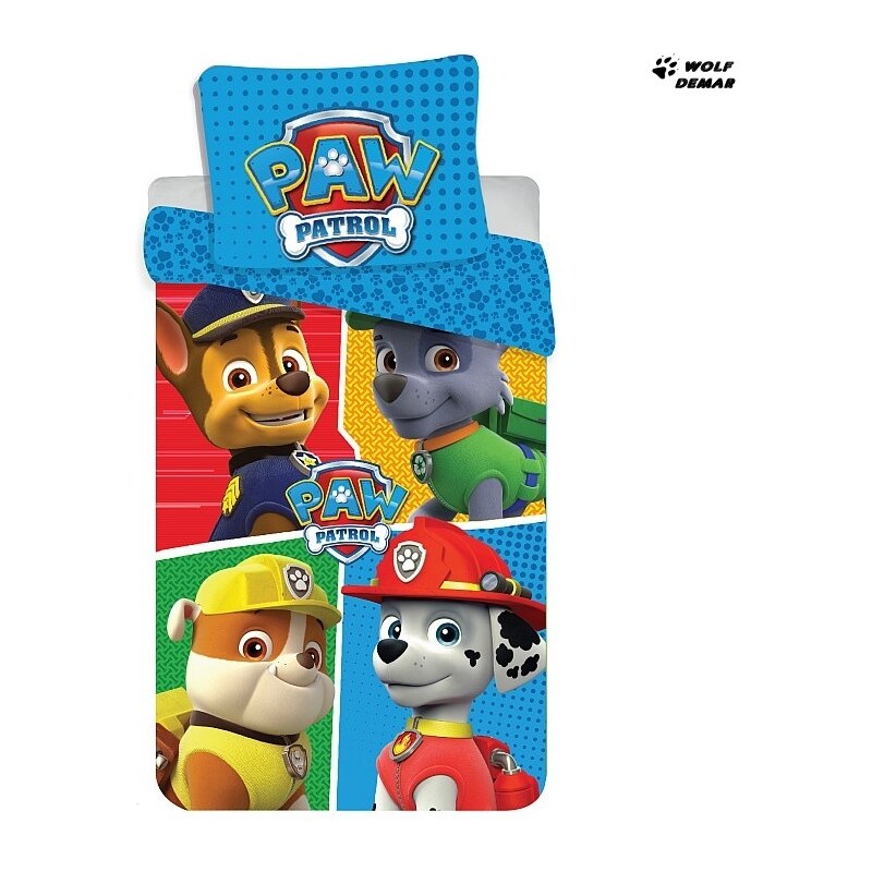 Jerry Fabrics Povlečení do postýlky Paw Patrol 145 bavlna 100x135 + 40x60 cm