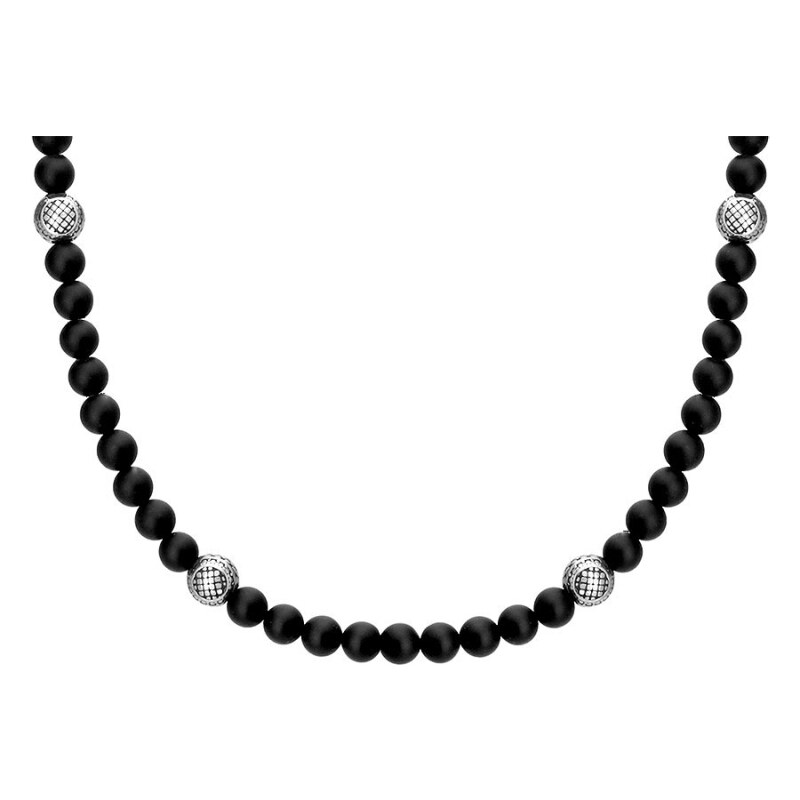 Manoki Pánský korálkový náhrdelník Luigi - přírodní onyx