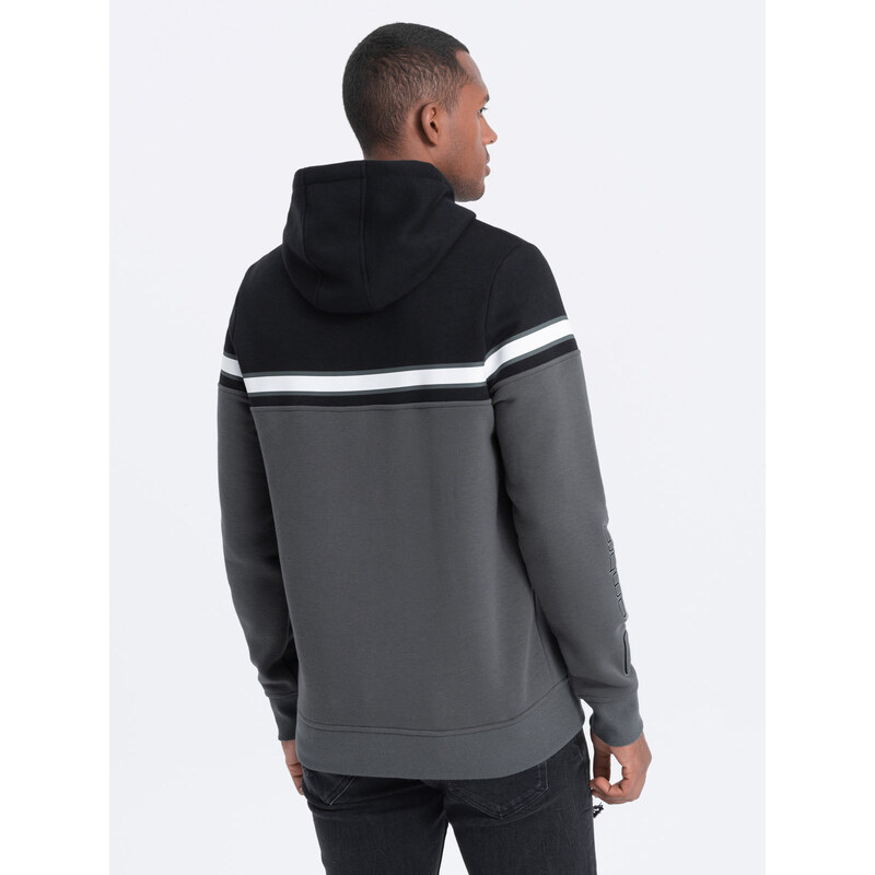 Ombre Men's tri-color hoodie - gray