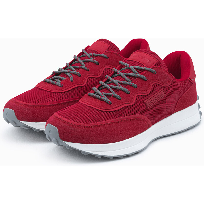 Ombre Men's shoes sneakers in combined materials - red