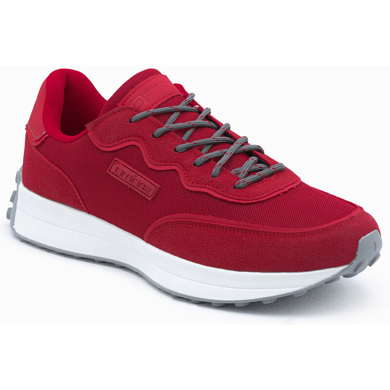 Ombre Men's shoes sneakers in combined materials - red