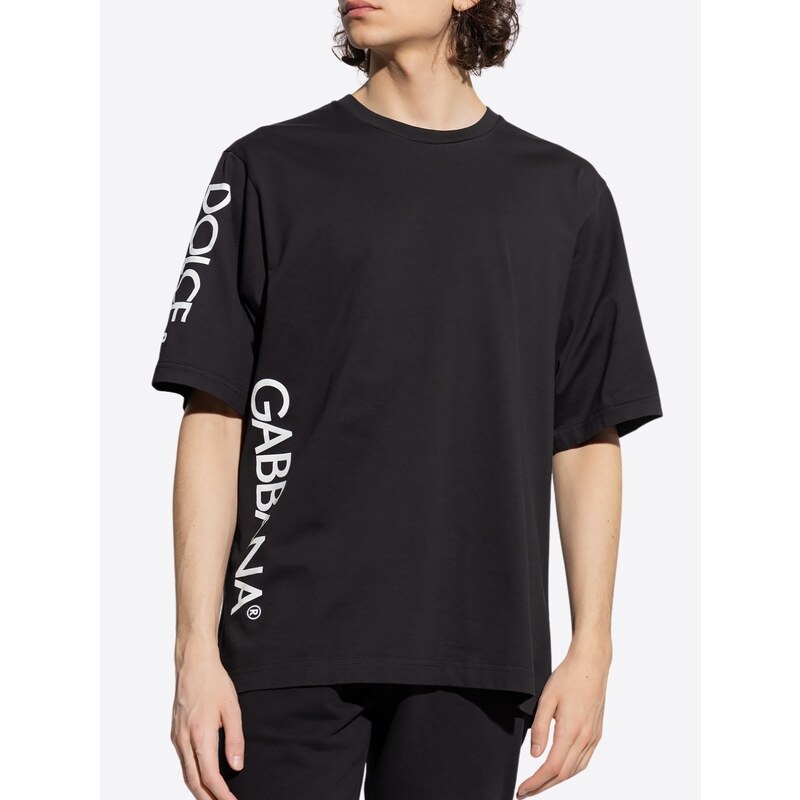 DOLCE & GABBANA Aside Logo Black tričko