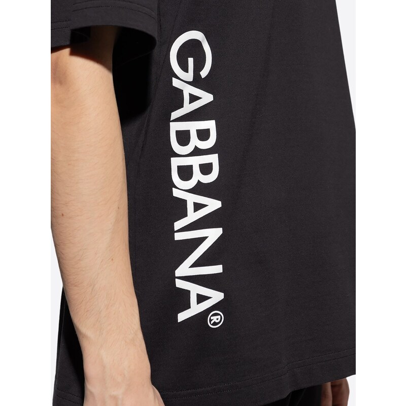 DOLCE & GABBANA Aside Logo Black tričko