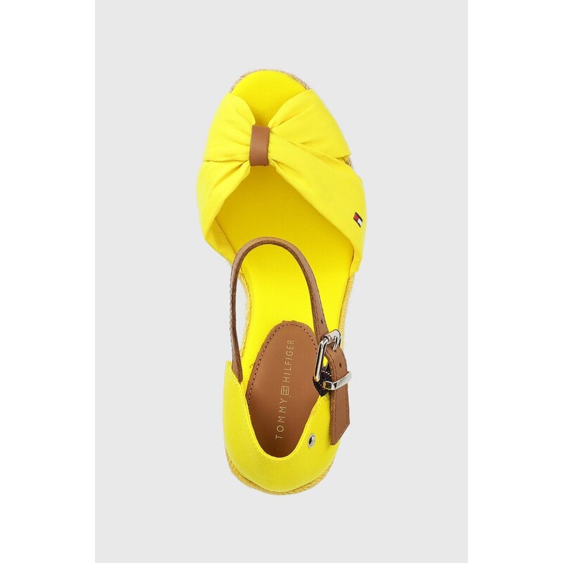 Sandály Tommy Hilfiger BASIC OPENED TOE HIGH WEDGE žlutá barva, FW0FW04784