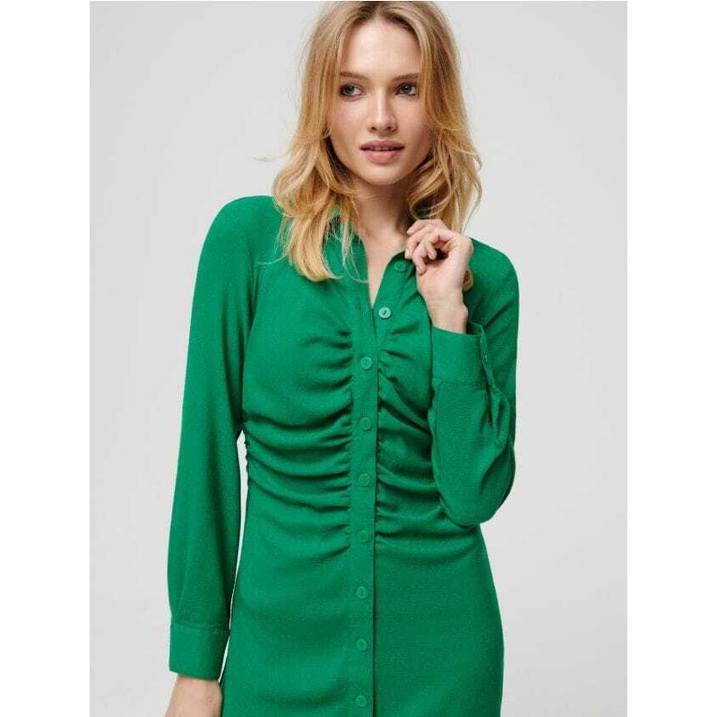 Sinsay - Košilové mini šaty - zelená