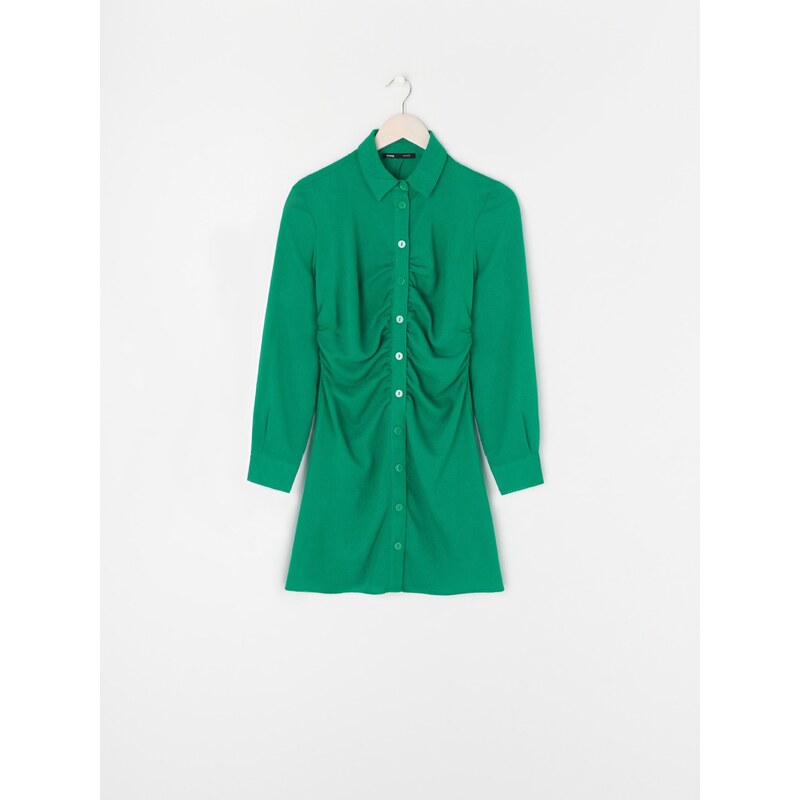 Sinsay - Košilové mini šaty - zelená