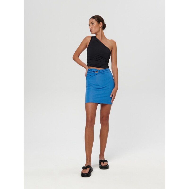 Sinsay - Mini sukně s ozdobným vázáním - světle modrá