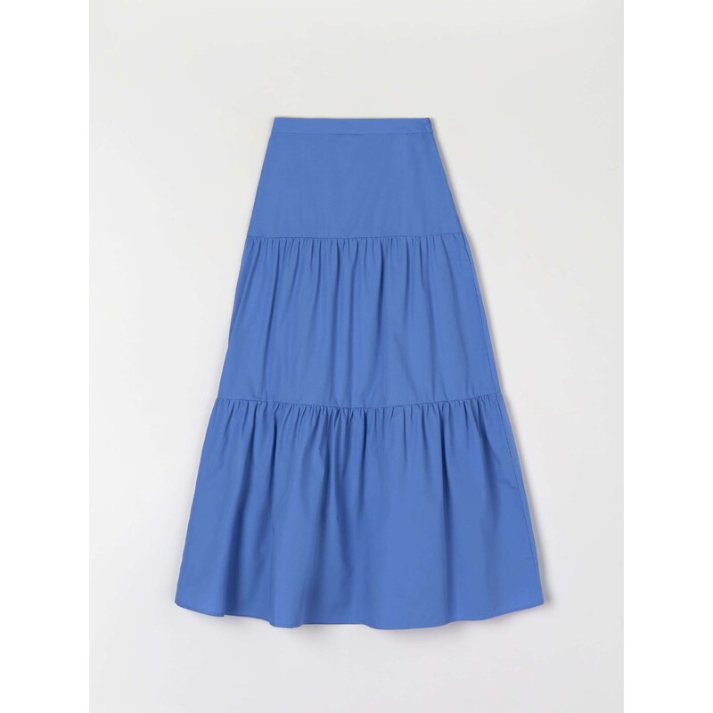 Sinsay - Nabíraná maxi sukně - modrá