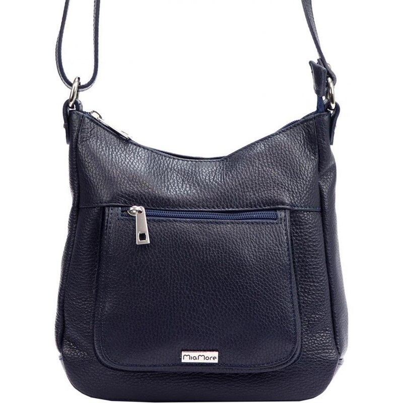 MiaMore Kožená crossbody dámská kabelka tmavě modrá