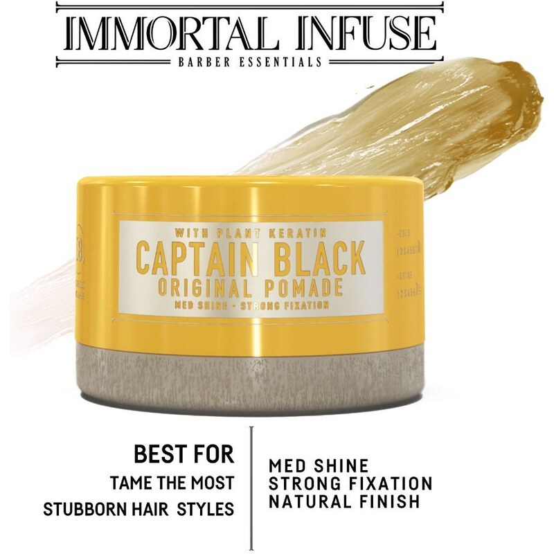 Immortal Infuse Captain Black Original Pomade pomáda na vlasy s keratinem 150 ml