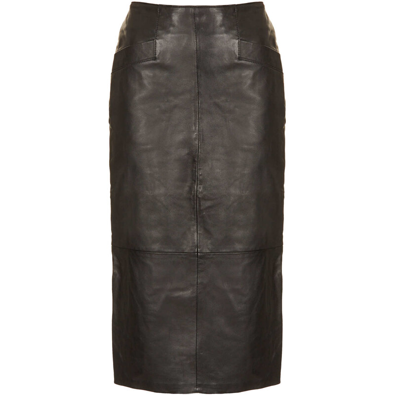 Topshop Leather Calf Pencil Skirt