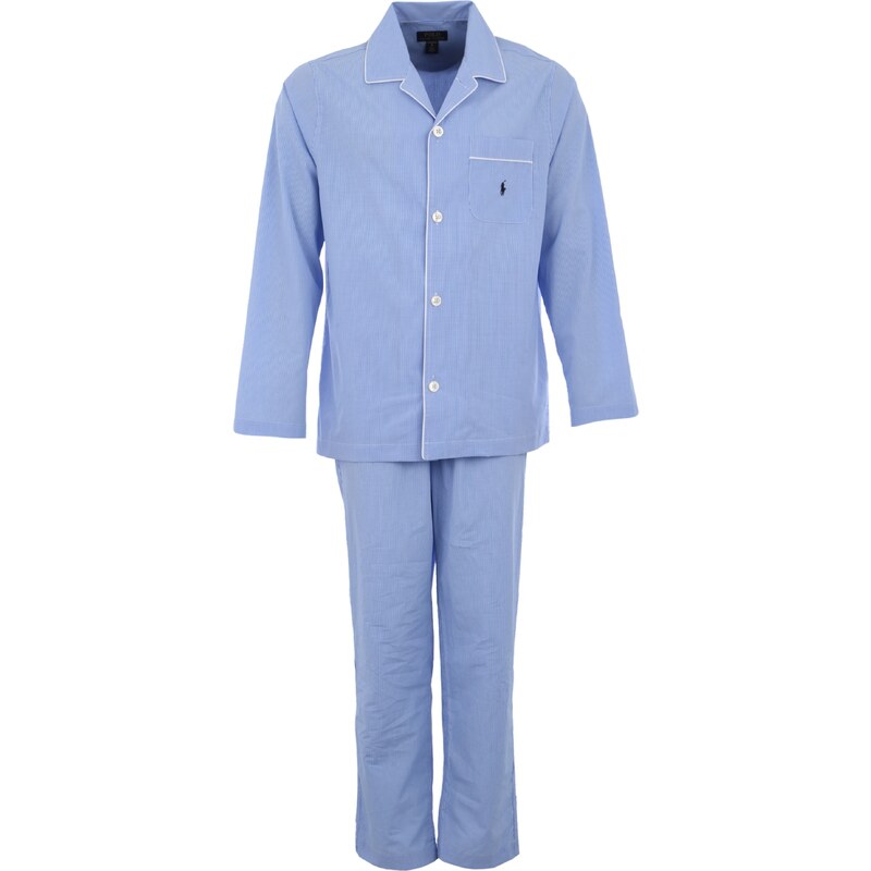 Polo Ralph Lauren Pyžamo dlouhé světlemodrá / bílá