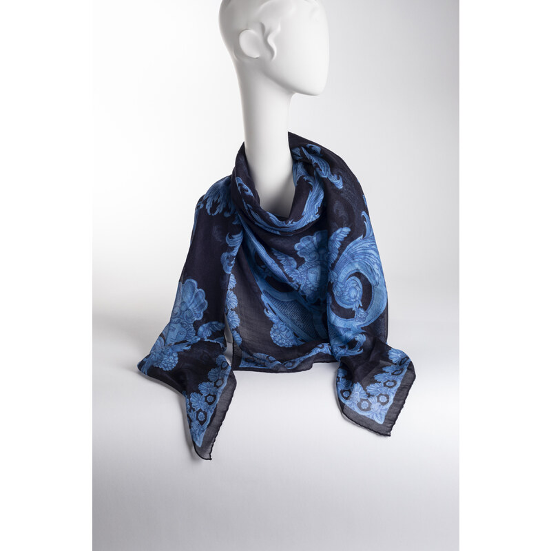 Šátek Versace tmavě modrý