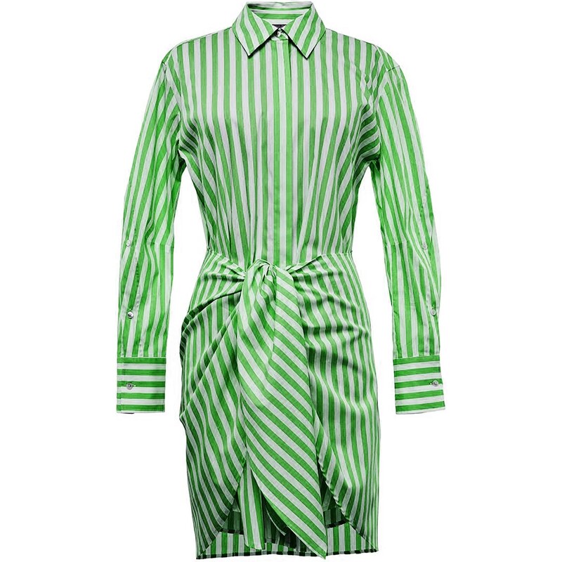 Zelené bavlněné pruhované šaty Émanou