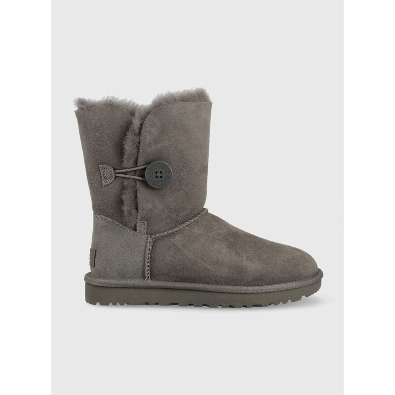 Semišové sněhule UGG Bailey Button šedá barva, 1016226.GREY.D