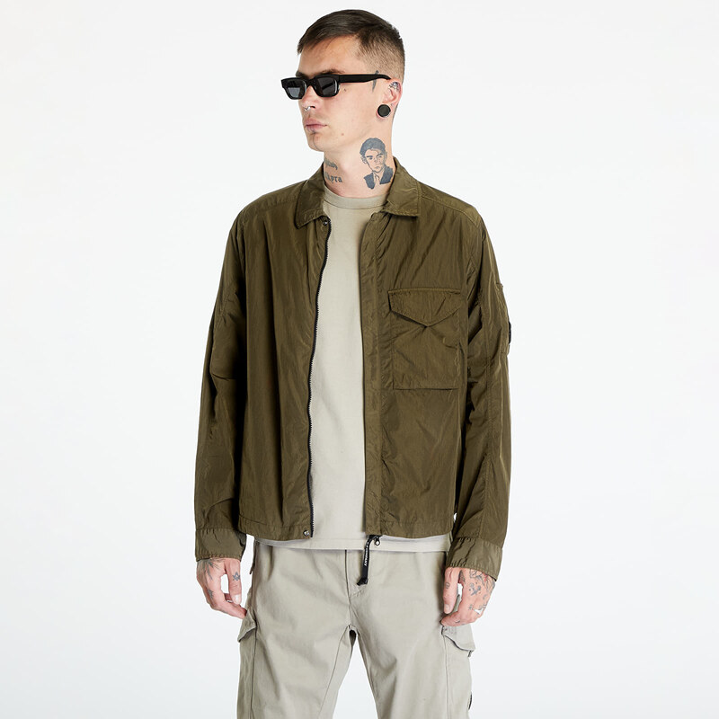 Pánská bunda C.P. Company Chrome-R Zipped Overshirt Ivy Green