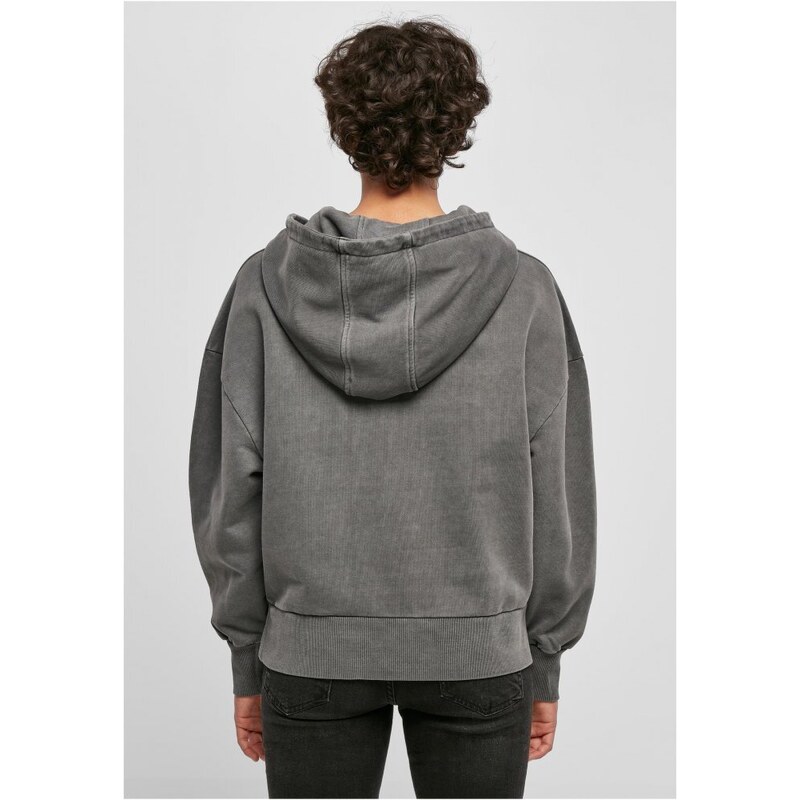 URBAN CLASSICS Ladies Heavy Terry Garment Dye Hoody - darkshadow