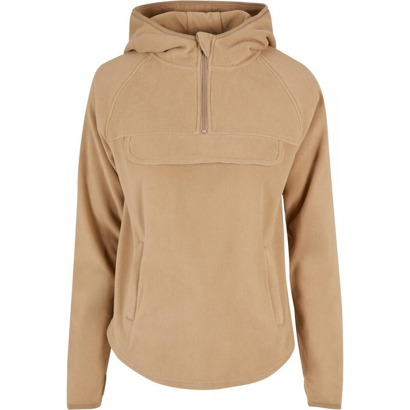 URBAN CLASSICS Ladies Polar Fleece Pull Over Hoody - unionbeige