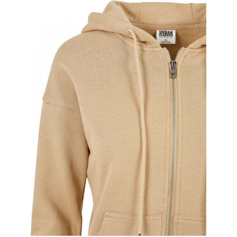 URBAN CLASSICS Ladies Organic Terry Zip Hoody - unionbeige