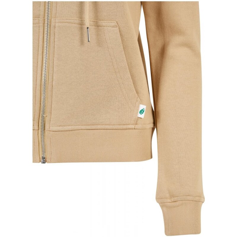 URBAN CLASSICS Ladies Organic Terry Zip Hoody - unionbeige