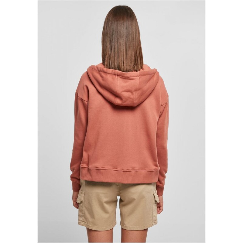 URBAN CLASSICS Ladies Organic Terry Zip Hoody - terracotta