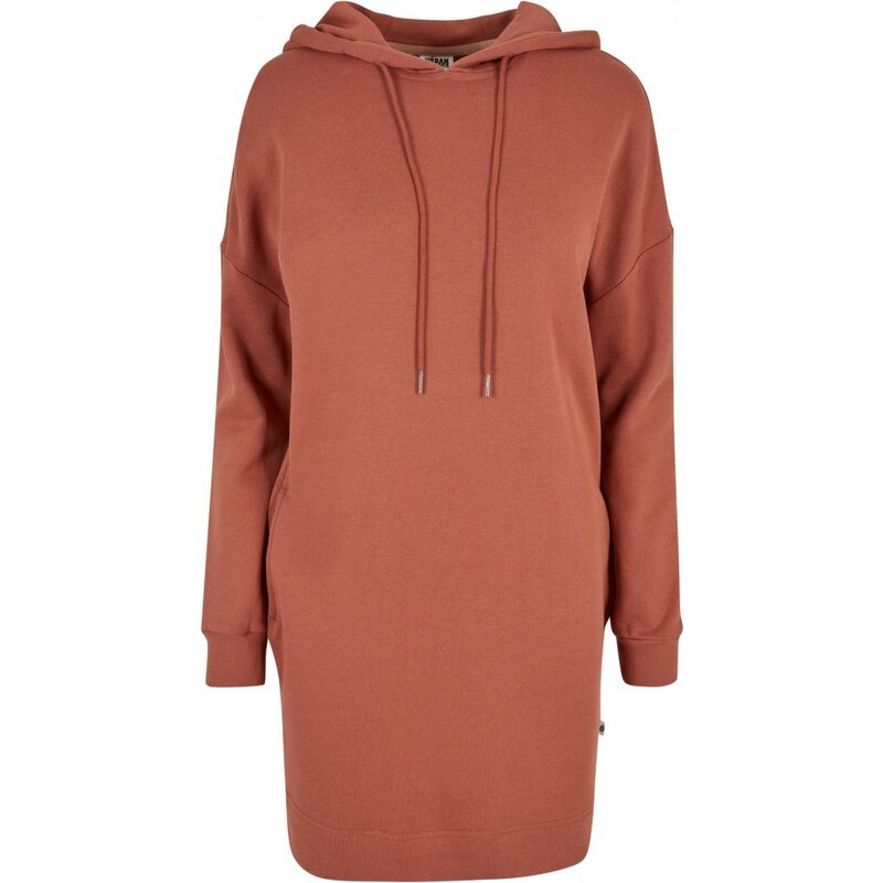 URBAN CLASSICS Ladies Organic Oversized Terry Hoody Dress - terracotta