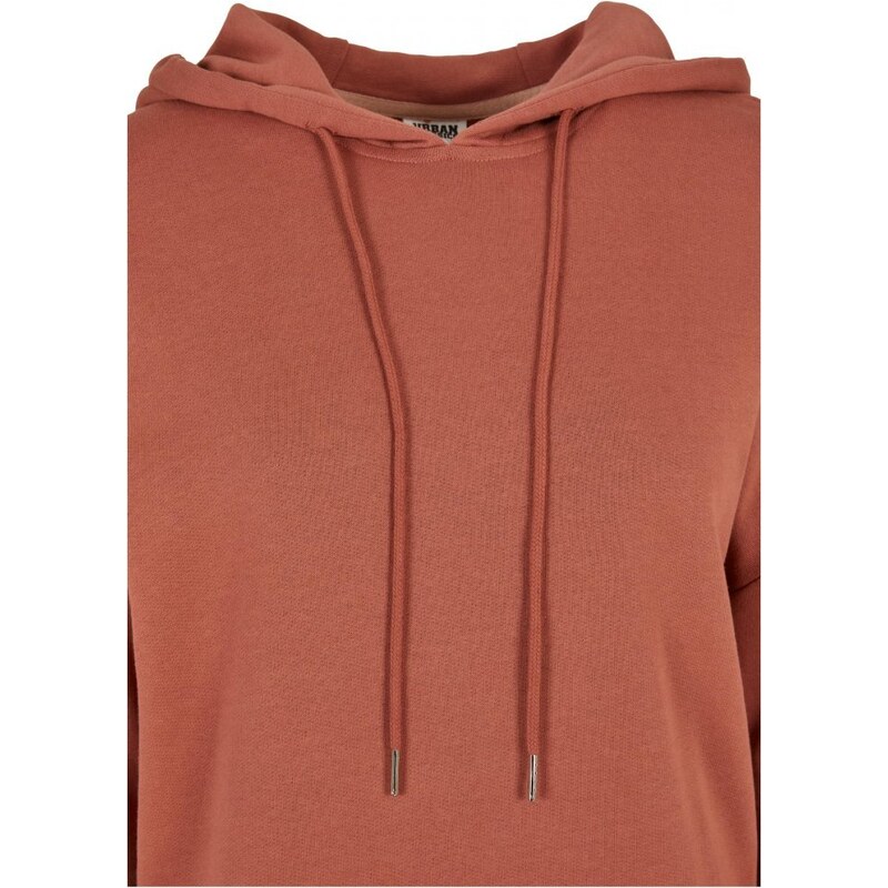 URBAN CLASSICS Ladies Organic Oversized Terry Hoody Dress - terracotta