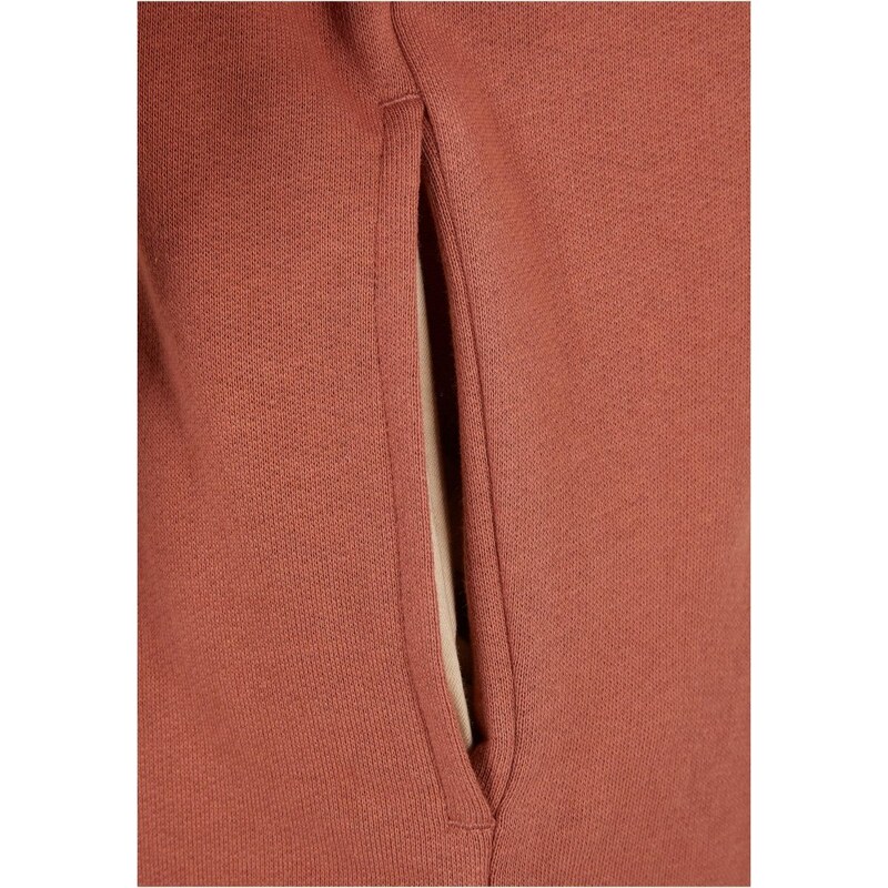 URBAN CLASSICS Ladies Organic Oversized Terry Hoody Dress - terracotta