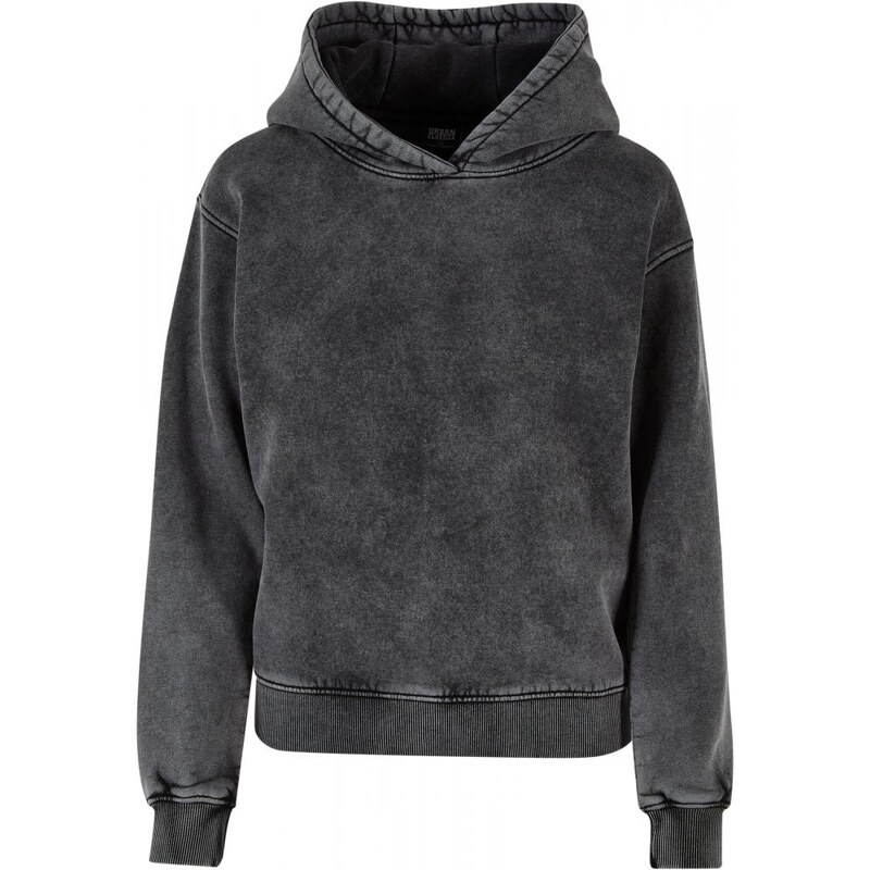 URBAN CLASSICS Ladies Stone Washed Hoody - black
