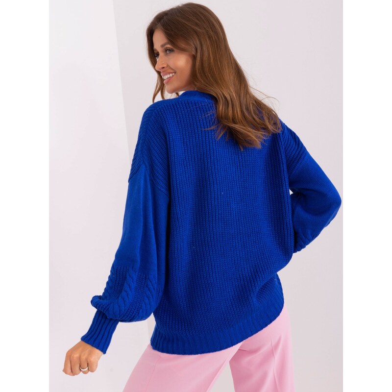 Fashionhunters Kobaltově modrý oversized cardigan