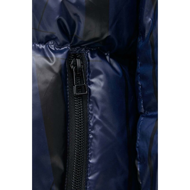 Péřová bunda Armani Exchange pánská, tmavomodrá barva, zimní