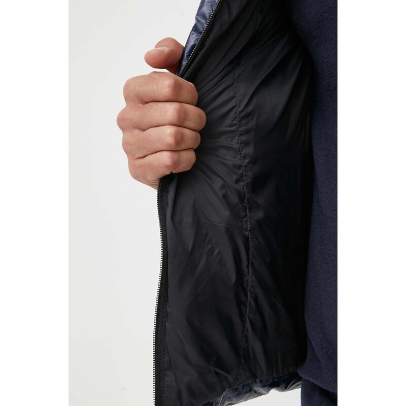 Péřová bunda Armani Exchange pánská, tmavomodrá barva, zimní