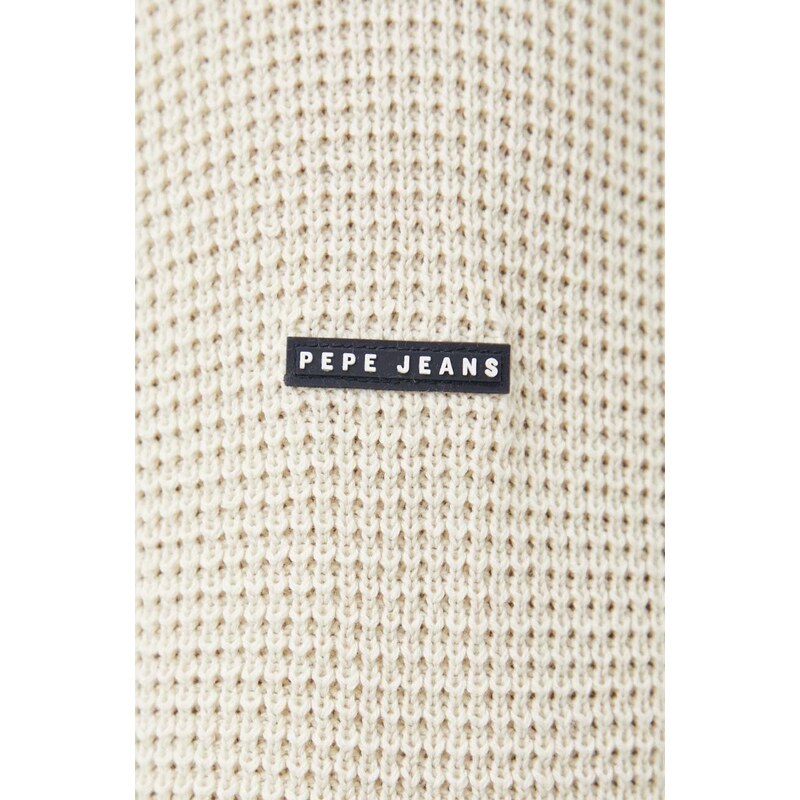 Bavlněný svetr Pepe Jeans Dean béžová barva, lehký