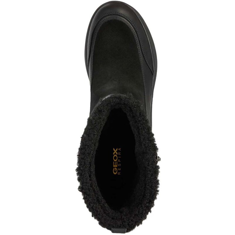 Semišové boty Geox Dalyla B Abx dámské, černá barva, na plochém podpatku, lehce zateplené