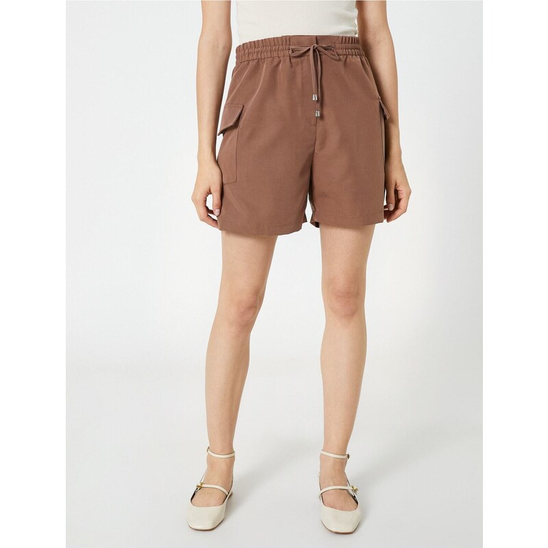 Koton Cargo Pocket Shorts with Tie Waist Modal Blend