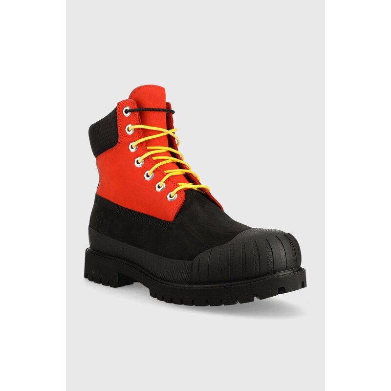 Kožené boty Timberland WaterProof Boot A2KEC pánské, oranžová barva, A2KEC-ORANGE