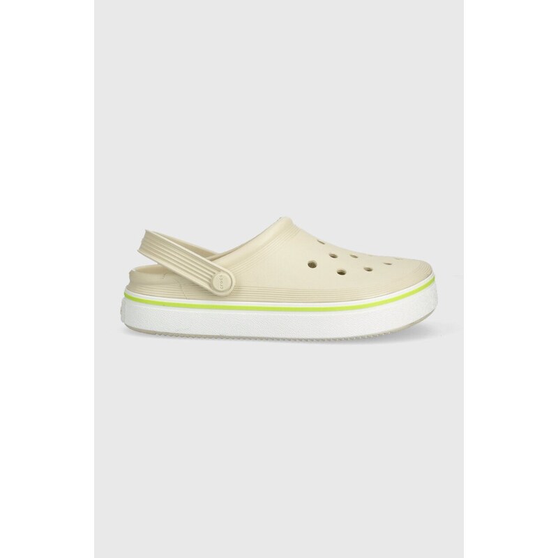 Pantofle Crocs Crocband Clean Clog dámské, béžová barva, 208371