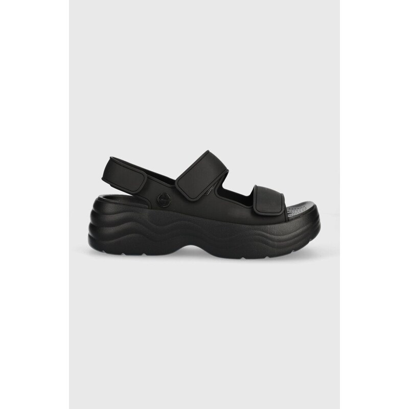 Sandály Crocs Skyline Slide dámské, černá barva, na platformě, 208183