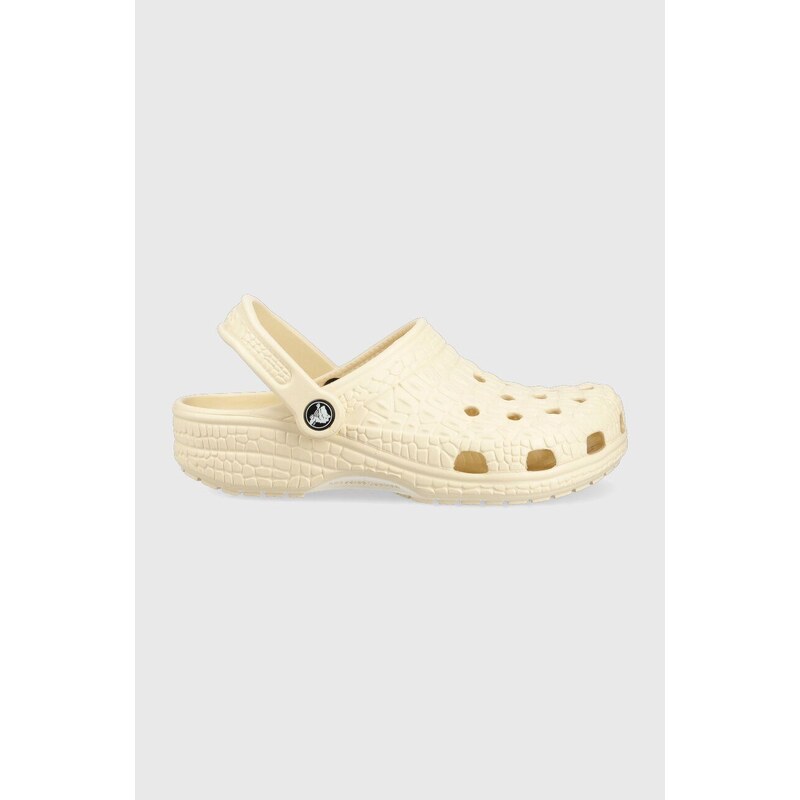 Pantofle Crocs Classic Croskin Clog dámské, béžová barva, 206873