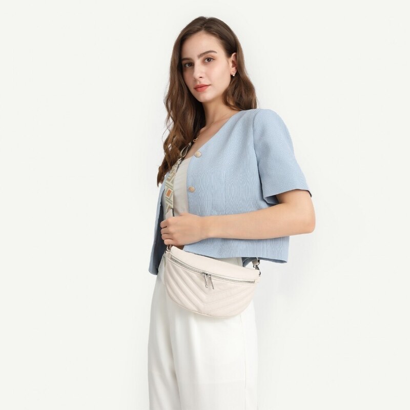 Jennifer Jones Crossbody kabelka ledvinka šedá LB2307