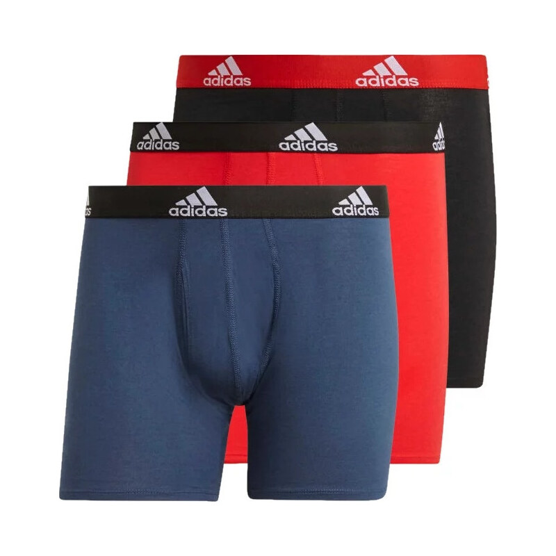 BAREVNÁ SADA BOXEREK ADIDAS LOGO BOXER BRIEFS 3 PAIRS Černá