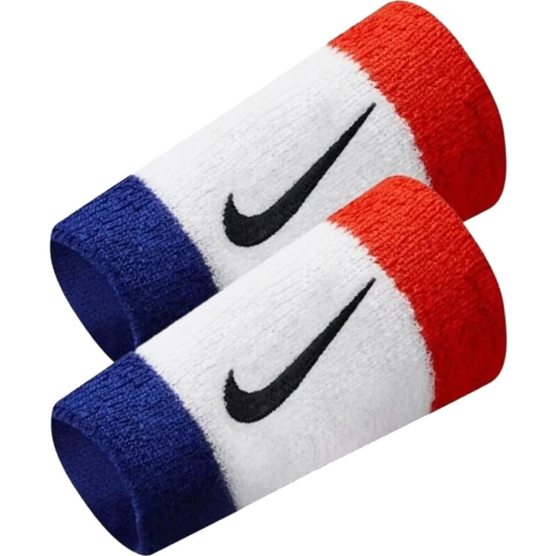 VÍCEBAREVNÉ POTÍTKA NIKE SWOOSH DOUBLE WIDE WRISTBANDS Bílá