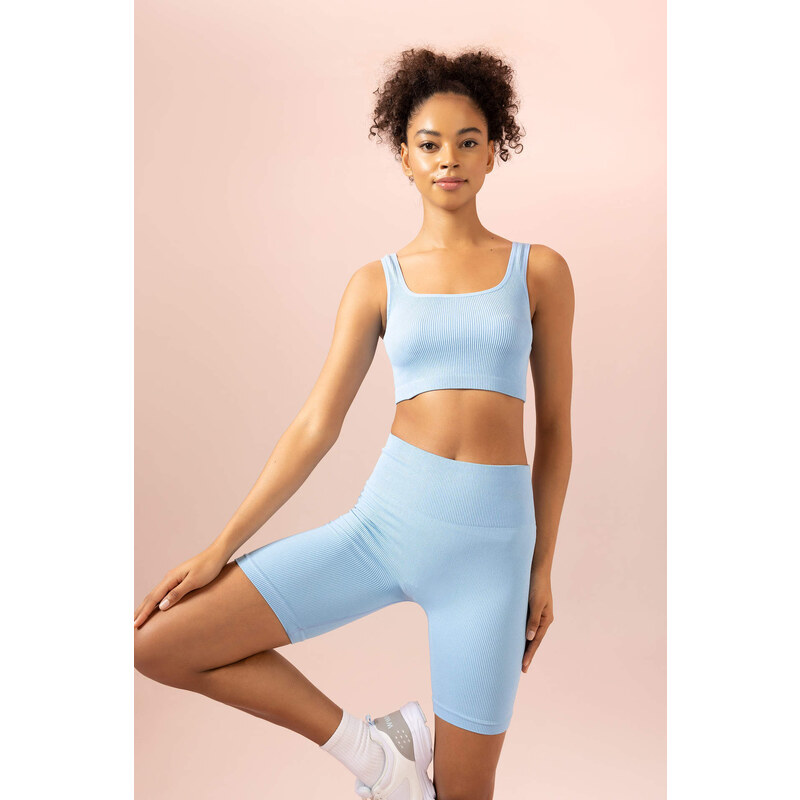 DeFactoFit Crop Top Crew Neck Sportsman Bralet Athlete