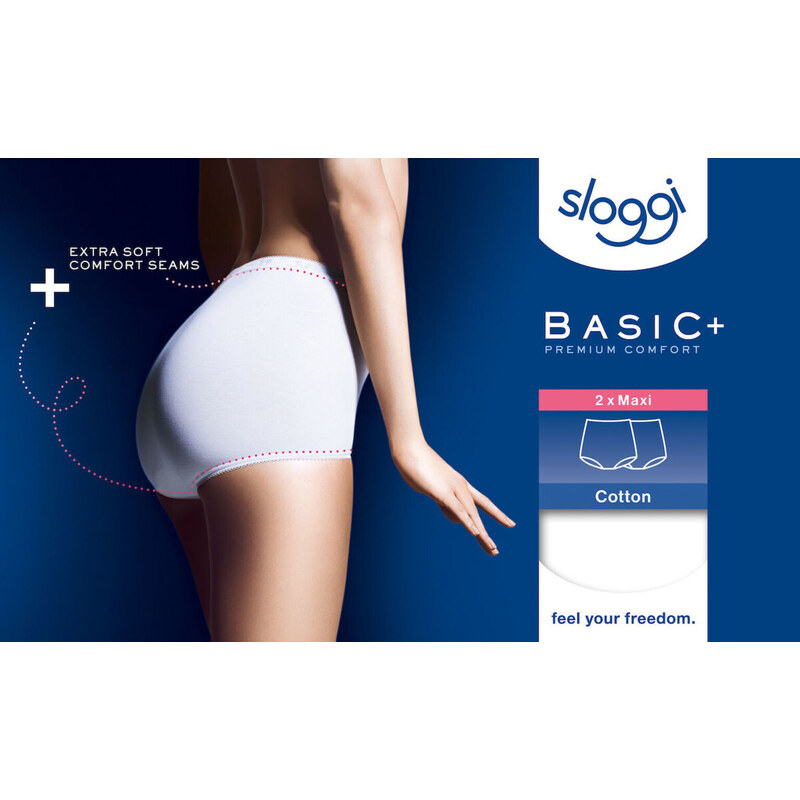 Dámské kalhotky Sloggi Basic+ Maxi 2P bílé