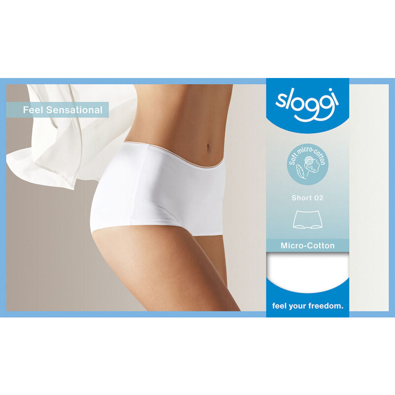 Dámské kalhotky sloggi Feel Sensational Short 02 bílé - SLOGGI 59549436