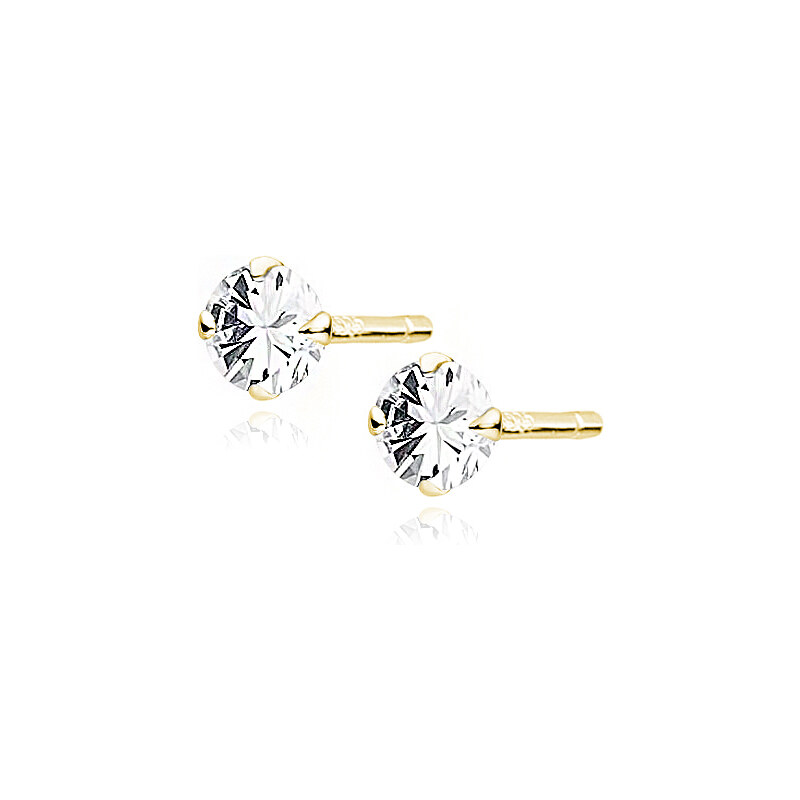 Olivie Stříbrné náušnice 4mm GOLD 7551