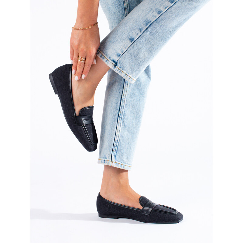 Women's elegant loafers black Shelvt