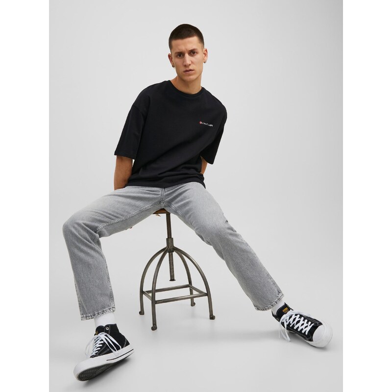 Světle šedé pánské straight fit džíny Jack & Jones Chris - Pánské