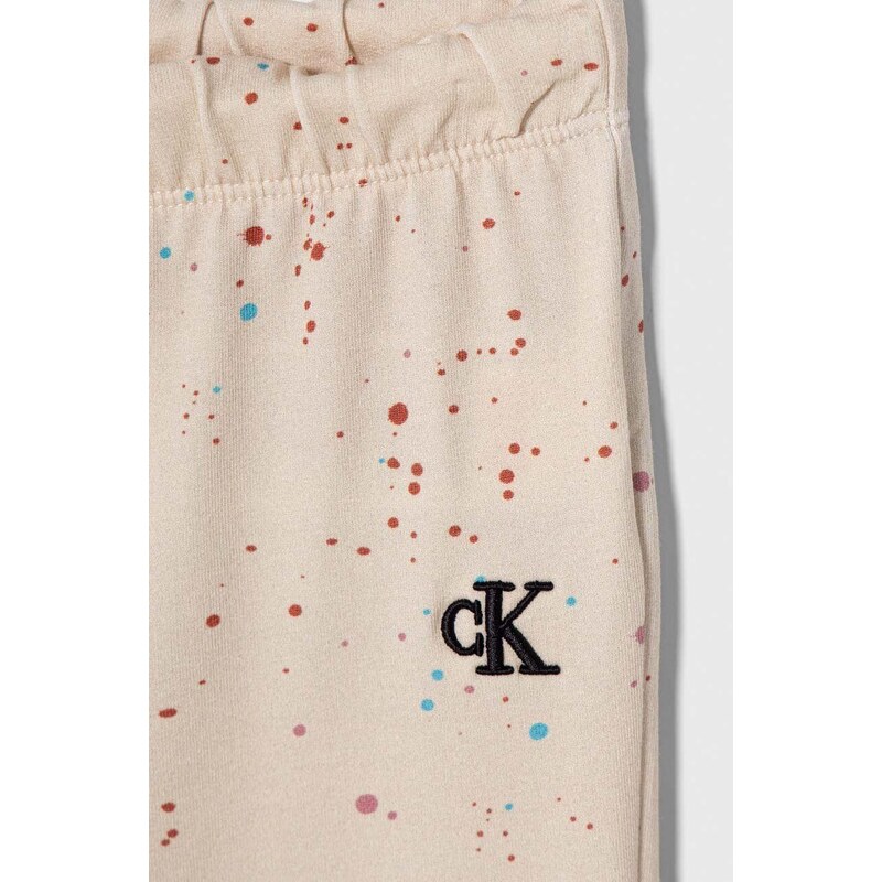 Dětská tepláková souprava Calvin Klein Jeans béžová barva
