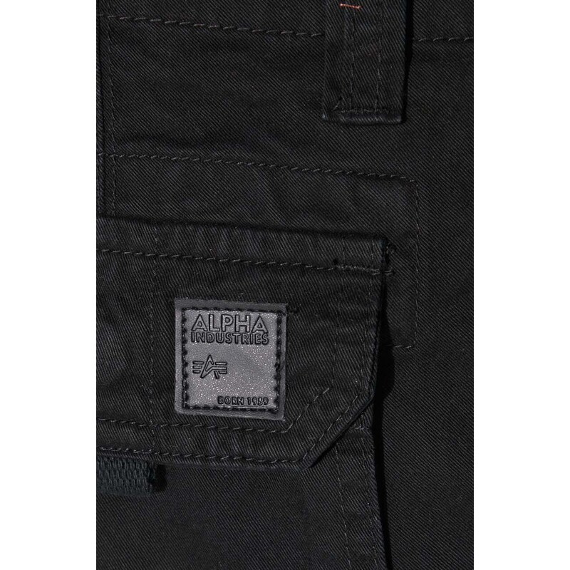 Kalhoty Alpha Industries Jet Pant pánské, černá barva, jednoduché, 101212.03